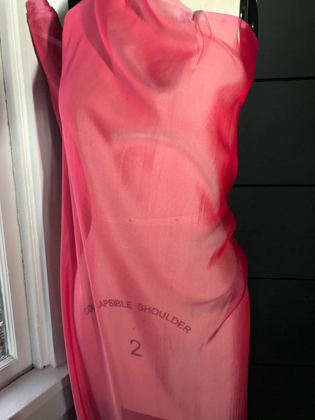 1215 Hot Pink Iridescent Pure Silk Chiffon 54" Wide