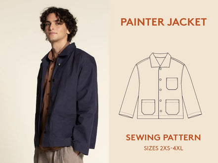 Painter Jacket Mens, Womens, Unisex- Wardrobe By Me- Paper Pattern- Sizes 2XS-4XL