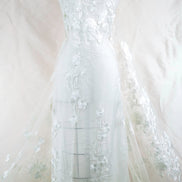 White 3D Floral- European Embroidered Tulle- 52