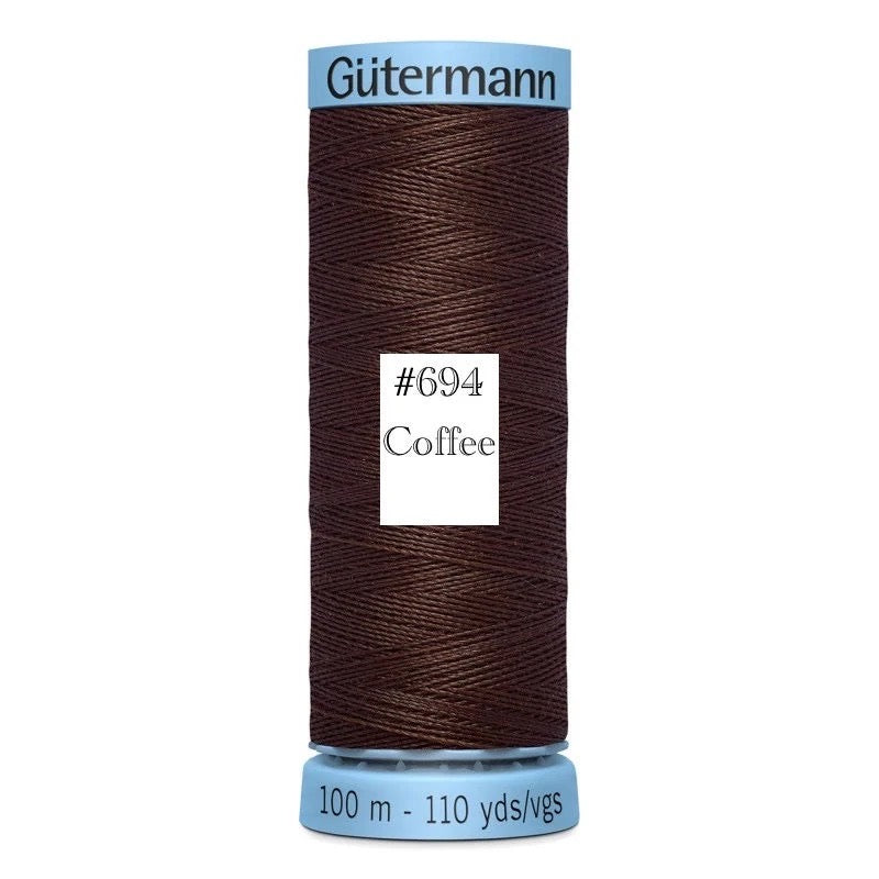 Gutermann Silk Thread 100m/110y COFFEE #694 (1 SPOOL)