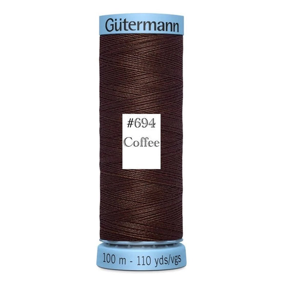 Gutermann Silk Thread 100m/110y COFFEE #694 (1 SPOOL)
