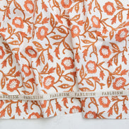 Trumpet Vines in Sienna- Indian Block Prints: Cottage- Fableism- 44