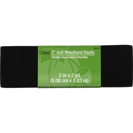 9591W/ 9591B Soft Waistband Elastic 2", White or Black