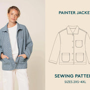 Painter Jacket Mens, Womens, Unisex- Wardrobe By Me- Paper Pattern- Sizes 2XS-4XL