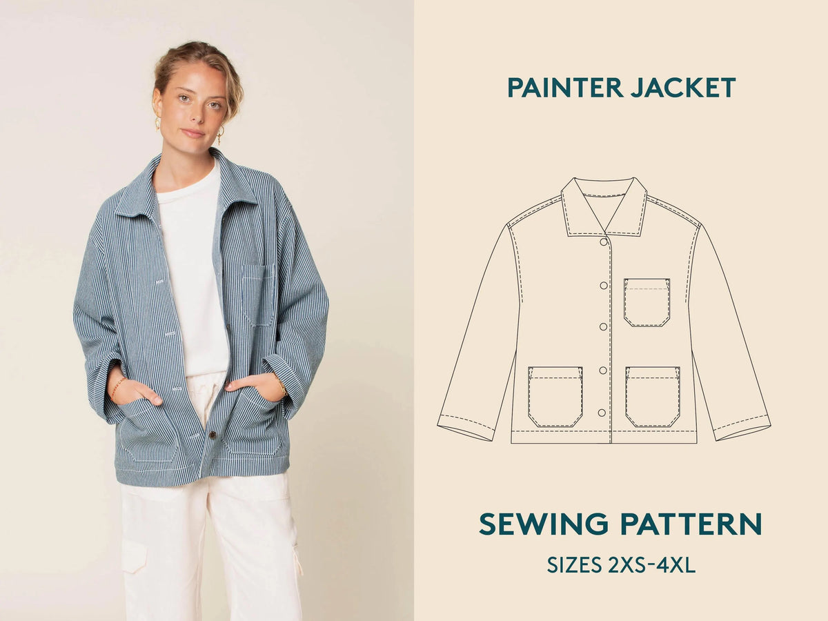 Painter Jacket Mens, Womens, Unisex- Wardrobe By Me- Paper Pattern- Sizes 2XS-4XL