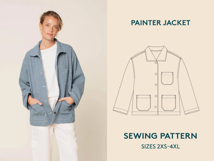 Painter Jacket Mens, Womens, Unisex- Wardrobe By Me- Paper Pattern- Sizes 2XS-4XL