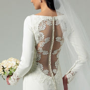 Butterick B5779 Sewing Pattern Misses’ Wedding/ Bridal Lace-Back Dresses with Train- Sizes 4-12