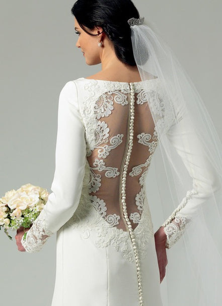 Butterick B5779 Sewing Pattern Misses’ Wedding/ Bridal Lace-Back Dresses with Train- Sizes 4-12