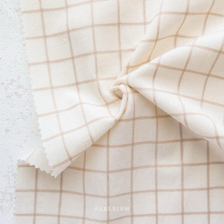 Grid Squares Cotton Fabric- "Trellis Woven in Pan Dulce"- Fableism- 44” Wide
