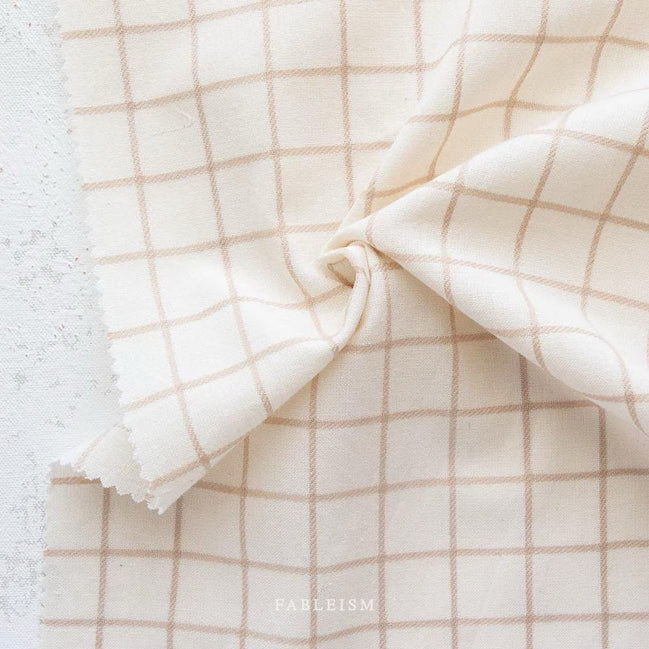 Grid Squares Cotton Fabric- "Trellis Woven in Pan Dulce"- Fableism- 44” Wide