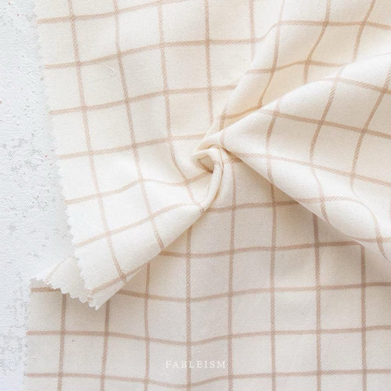 Grid Squares Cotton Fabric- "Trellis Woven in Pan Dulce"- Fableism- 44” Wide