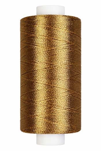 110 OLD GOLD Fil Au Chinois Thick Metallic Thread No. 15 Reels (ONE REEL)- 225m
