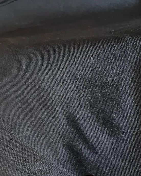 Black Cotton Lush Velveteen- 55” Wide- WIDE Version