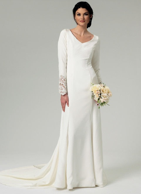Butterick B5779 Sewing Pattern Misses’ Wedding/ Bridal Lace-Back Dresses with Train- Sizes 4-12