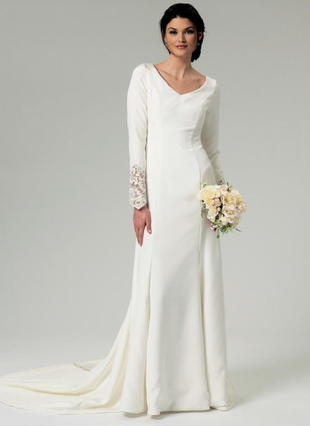 Butterick B5779 Sewing Pattern Misses’ Wedding/ Bridal Lace-Back Dresses with Train- Sizes 4-12