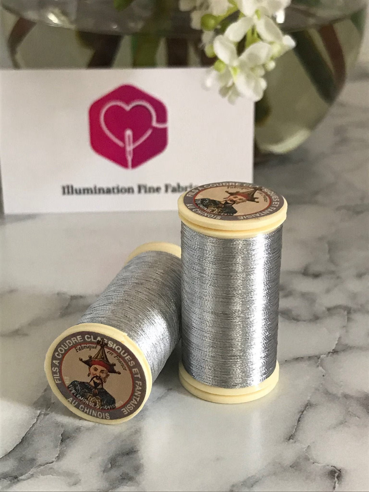 Sajou No. 122- Silver Metallic Thread- Fil au Chinois- Spool (100m) or Cone (1000m)