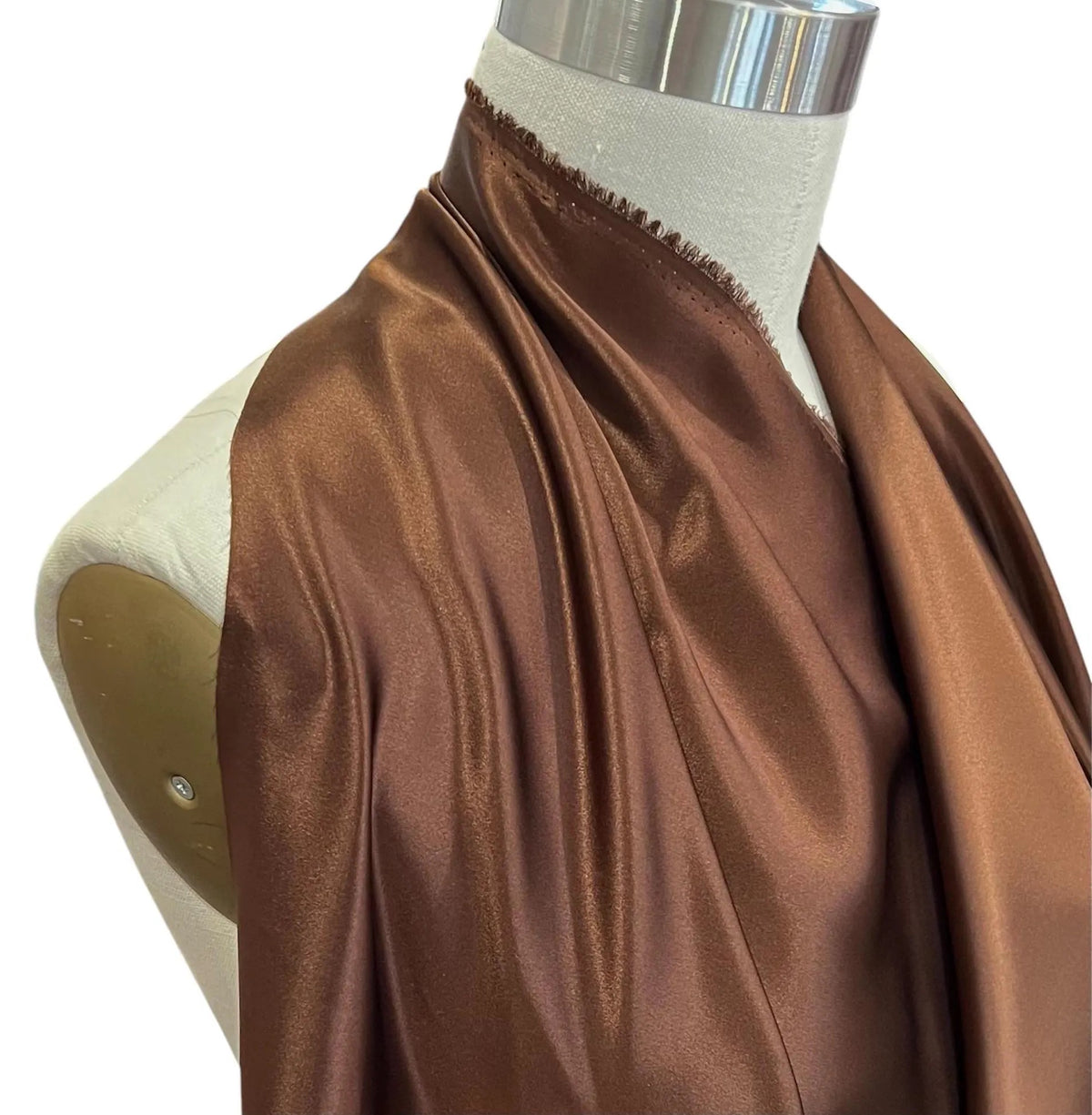 Chocolate Brown Pure Silk Charmeuse Fabric- 44” (365)