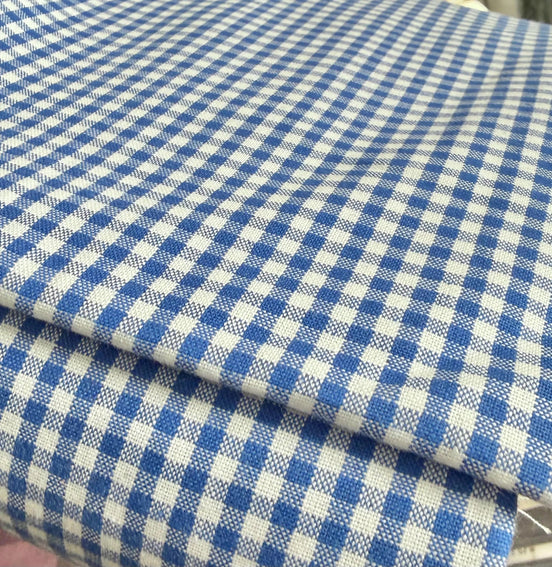 Blue Carolina Gingham- 1/8”- Cotton- 44” Wide- “Royal"