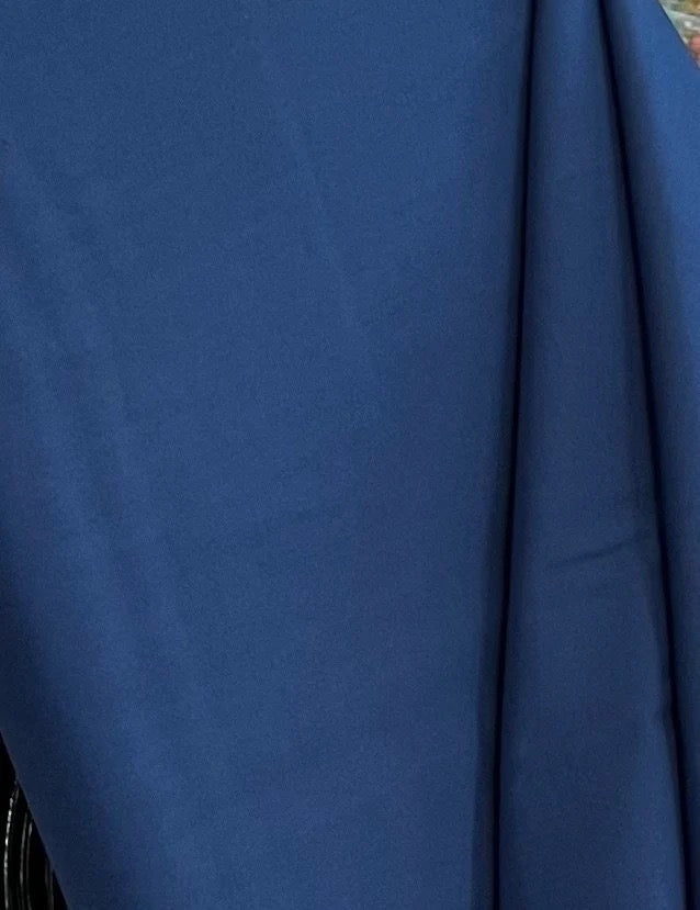 Dark Blue Solid Cotton Fabric- 