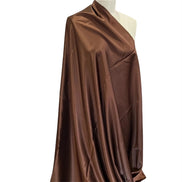 Chocolate Brown Pure Silk Charmeuse Fabric- 44” (365)
