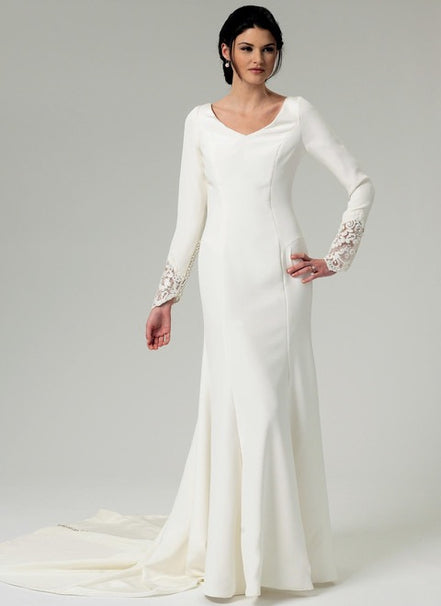 Butterick B5779 Sewing Pattern Misses’ Wedding/ Bridal Lace-Back Dresses with Train- Sizes 4-12