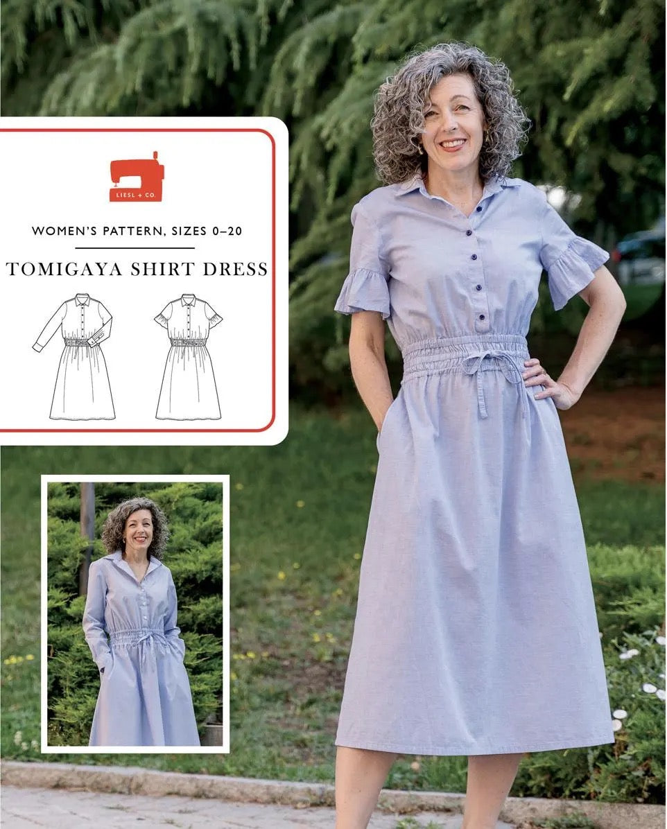 Tomigaya Shirt Dress Paper Pattern- Liesl + Co.