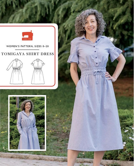 Tomigaya Shirt Dress Paper Pattern- Liesl + Co.