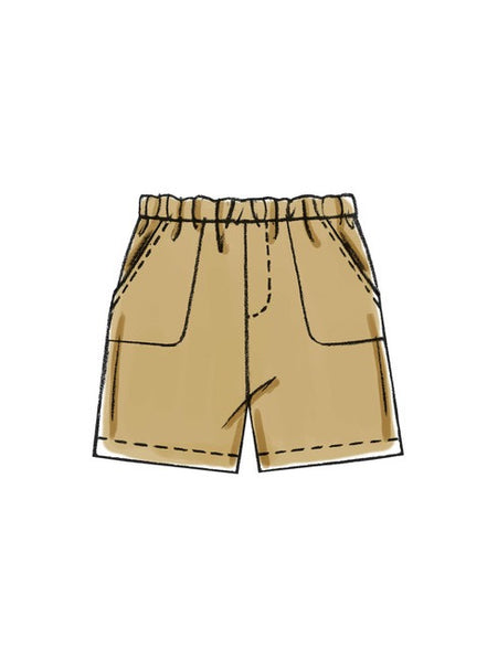 McCall's Sewing Pattern Infants' Button-Down Shirts, Shorts and Pants- M6016- S-M-L-XL
