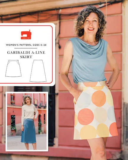 Garibaldi A-Line Skirt Paper Pattern- Liesl Co.