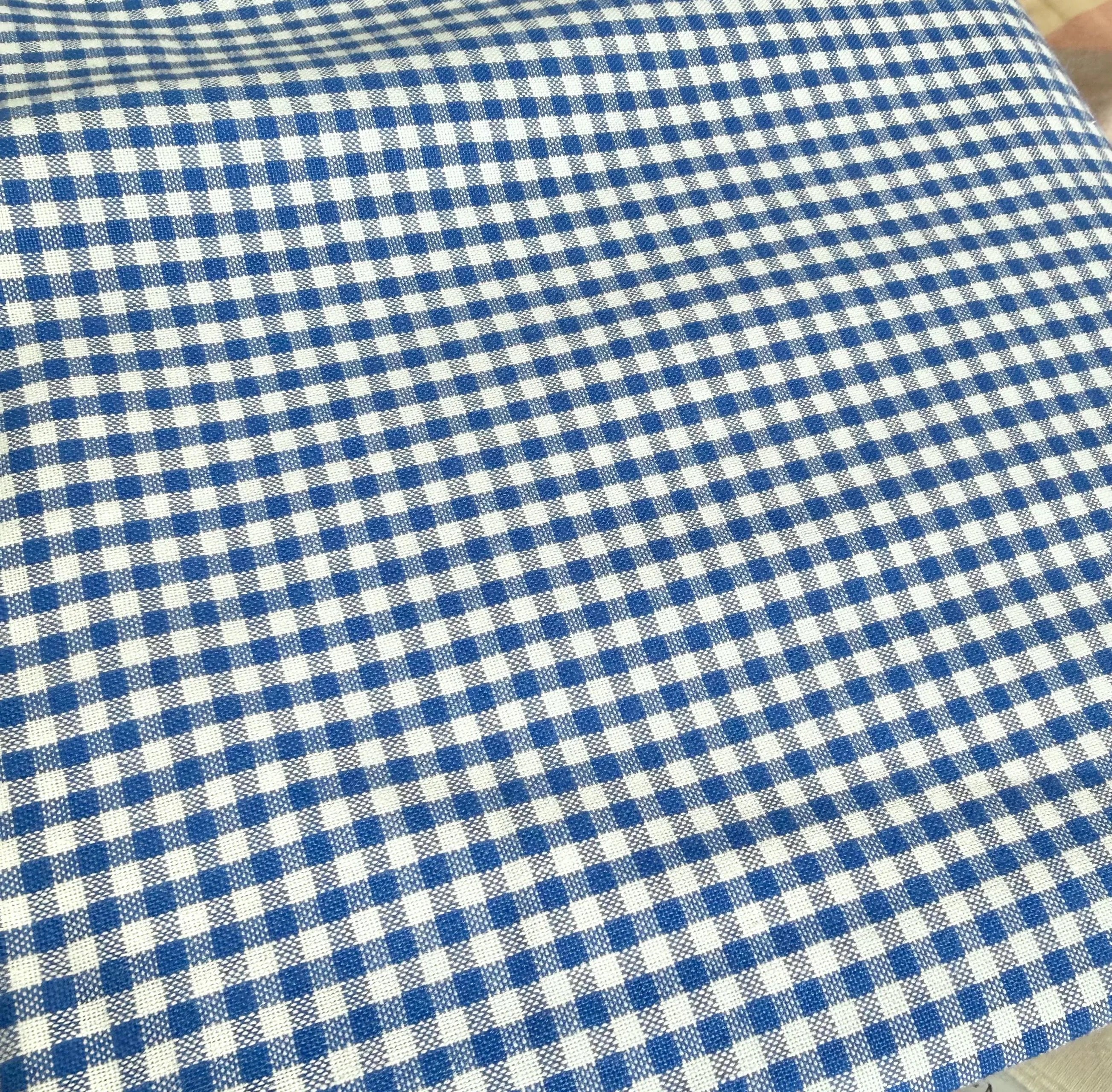 Blue Carolina Gingham- 1/8”- Cotton- 44” Wide- “Royal