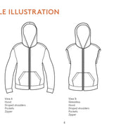 Zipper Hoodie Mens, Womens, Unisex- Wardrobe By Me- Paper Pattern- Sizes 2XS-4XL