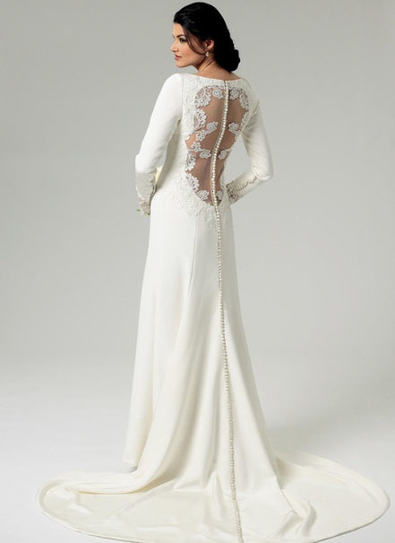 Butterick B5779 Sewing Pattern Misses’ Wedding/ Bridal Lace-Back Dresses with Train- Sizes 4-12