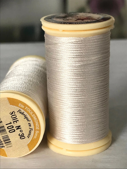 Sajou No. 100- White PERLE SILK THREAD- Fil au Chinois
