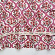 Lattice Floral in Pink- Indian Block Prints: Cottage- Fableism- 44