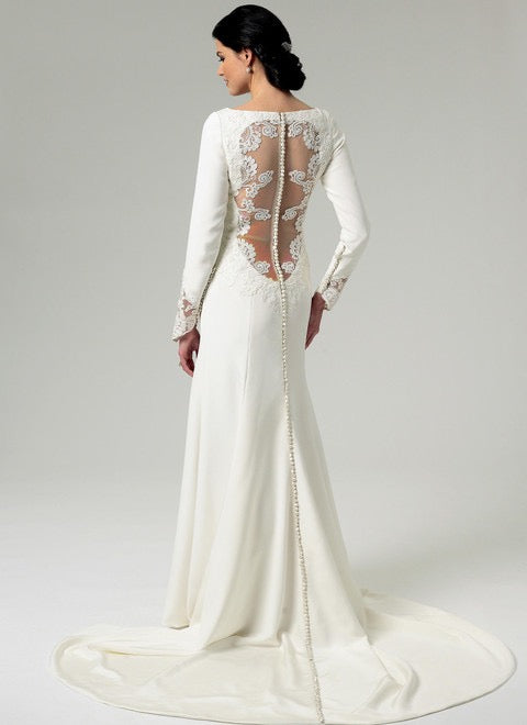Butterick B5779 Sewing Pattern Misses’ Wedding/ Bridal Lace-Back Dresses with Train- Sizes 4-12