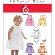McCall's Sewing Pattern Infants' Lined Dirndl Dresses, Panties and Headband- M6015- S-M-L-XL