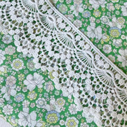 White Fan Pattern Guipure- Lace Trim 9129- 2 1/8” Wide