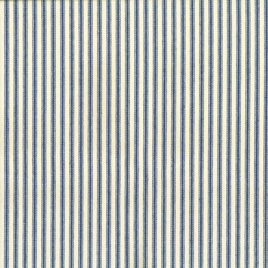 Woven Cotton Ticking Stripe- Navy and Off White- 44” Wide