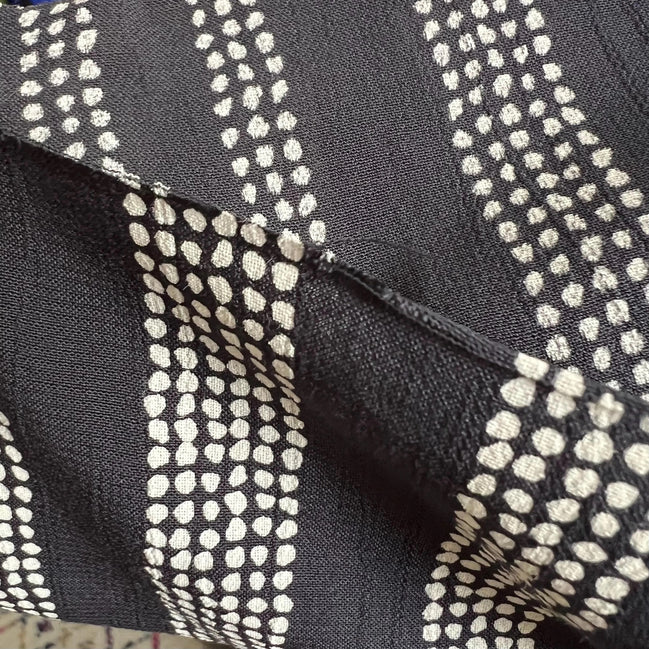 Gaia Deep Charcoal- White on Charcoal (almost black)- Kelsey Viscose - Atelier Brunette France