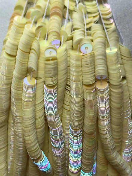 Light Yellow "Oriental” Sequins Flat 4MM (1487) or Cups 3MM (14218), 4MM (14222)