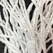 Satin White Bugle Beads Round 1/2* Czech Glass Beads (2175)