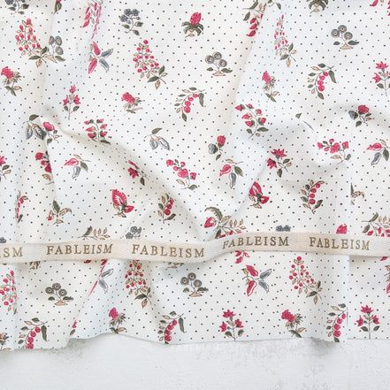 Dottie Floral in Cream- Indian Block Prints: Cottage- Fableism- 44"