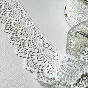 White Fan Pattern Guipure- Lace Trim 9129- 2 1/8” Wide