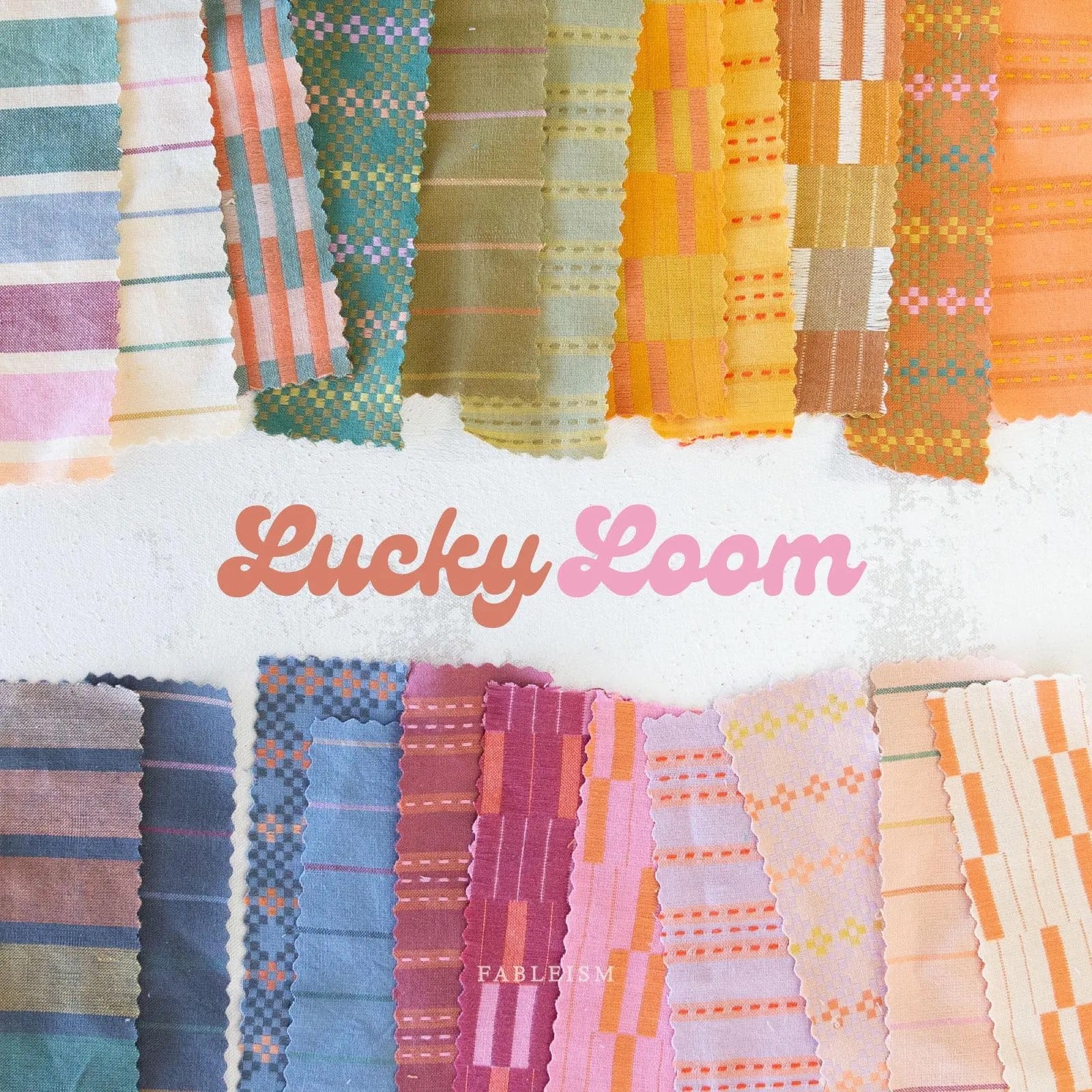 Woven Cotton Fabric- “Mosaic- Sweet”- Lucky Loom- Fableism- 44” Wide