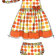 McCall's Sewing Pattern Infants' Lined Dirndl Dresses, Panties and Headband- M6015- S-M-L-XL