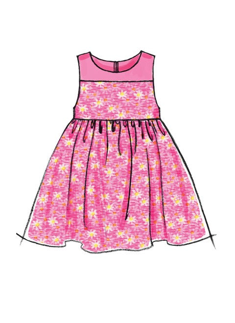 McCall's Sewing Pattern Infants' Lined Dirndl Dresses, Panties and Headband- M6015- S-M-L-XL