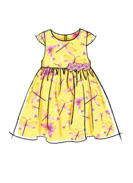 McCall's Sewing Pattern Infants' Lined Dirndl Dresses, Panties and Headband- M6015- S-M-L-XL