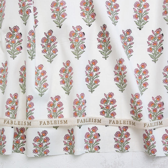 Wild Floral in Blushing- Indian Block Prints: Cottage- Fableism- 44"