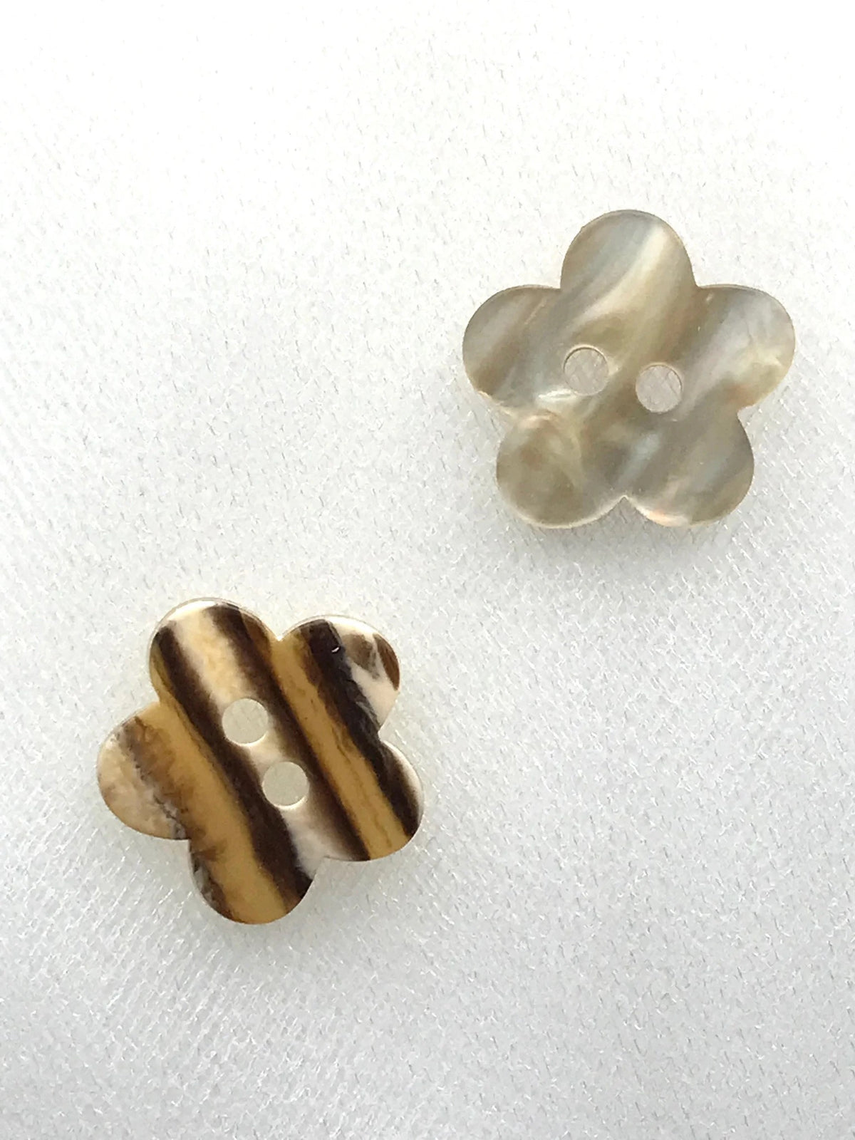 White Pearly Flower Buttons- 7/8”- P-0210
