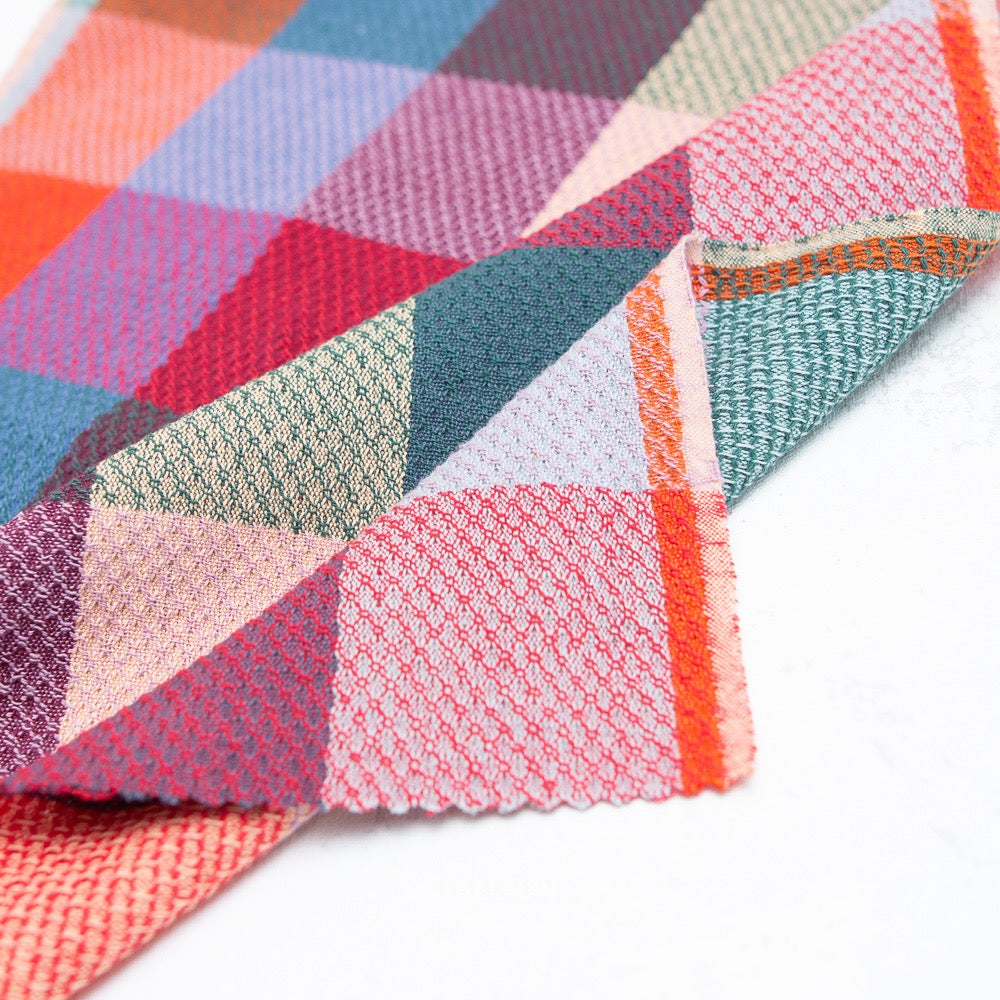Waffle Happy Checkers in Sangria- Cotton Woven Fableism- 54